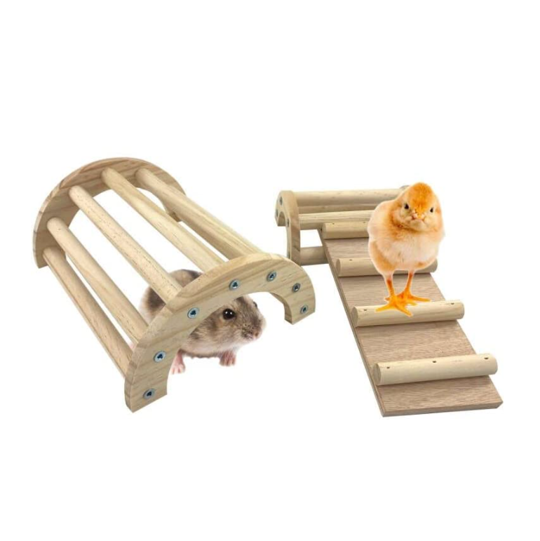 Hen Roost Toys Swings Brackets 3 In 1 Chick Jungle Gym Wooden Arch Bridge Platform Stand Ladder