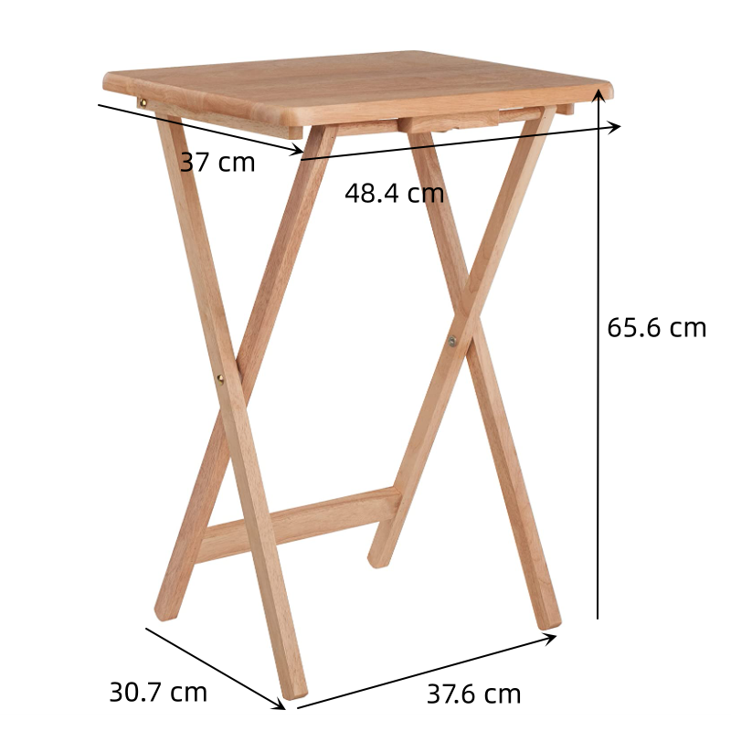 Elegant Rectangular Folding Wood Serving Snack Tea Table Folding Tv Tray Table