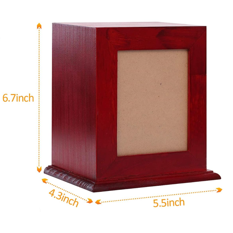 Photo Frame Design Red Pet Funeral Memorials & Funerary Caskets Supplies Caskets  Box Wooden Pet Urn