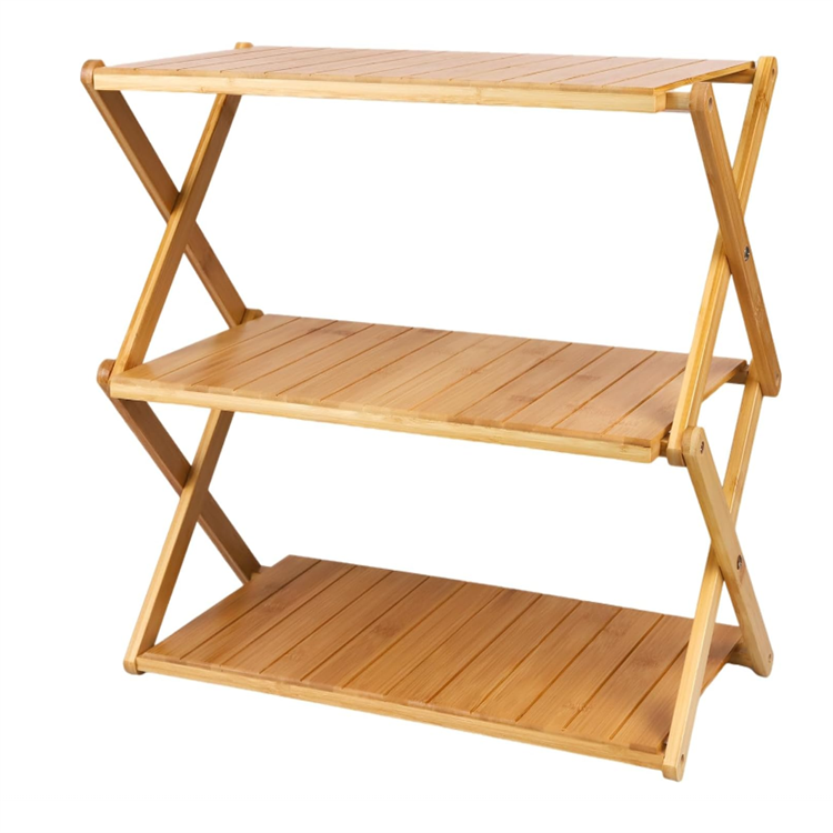 Multifunctional Shelf Storage Organizer Installation-free shelving Bamboo Shoe Rack for Livingroom