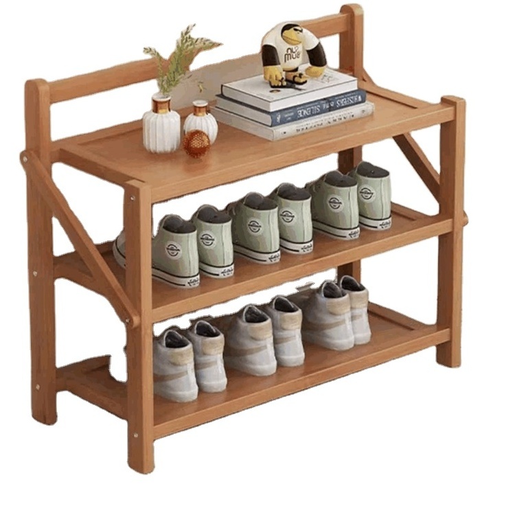 3 Tier Bamboo Shoe Rack Organizer Indoor Entryway Wooden Shoe Rack Storage Organizer