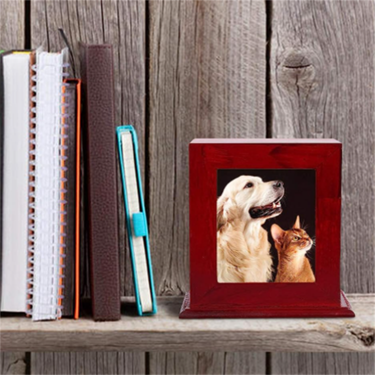 Photo Frame Design Red Pet Funeral Memorials & Funerary Caskets Supplies Caskets  Box Wooden Pet Urn