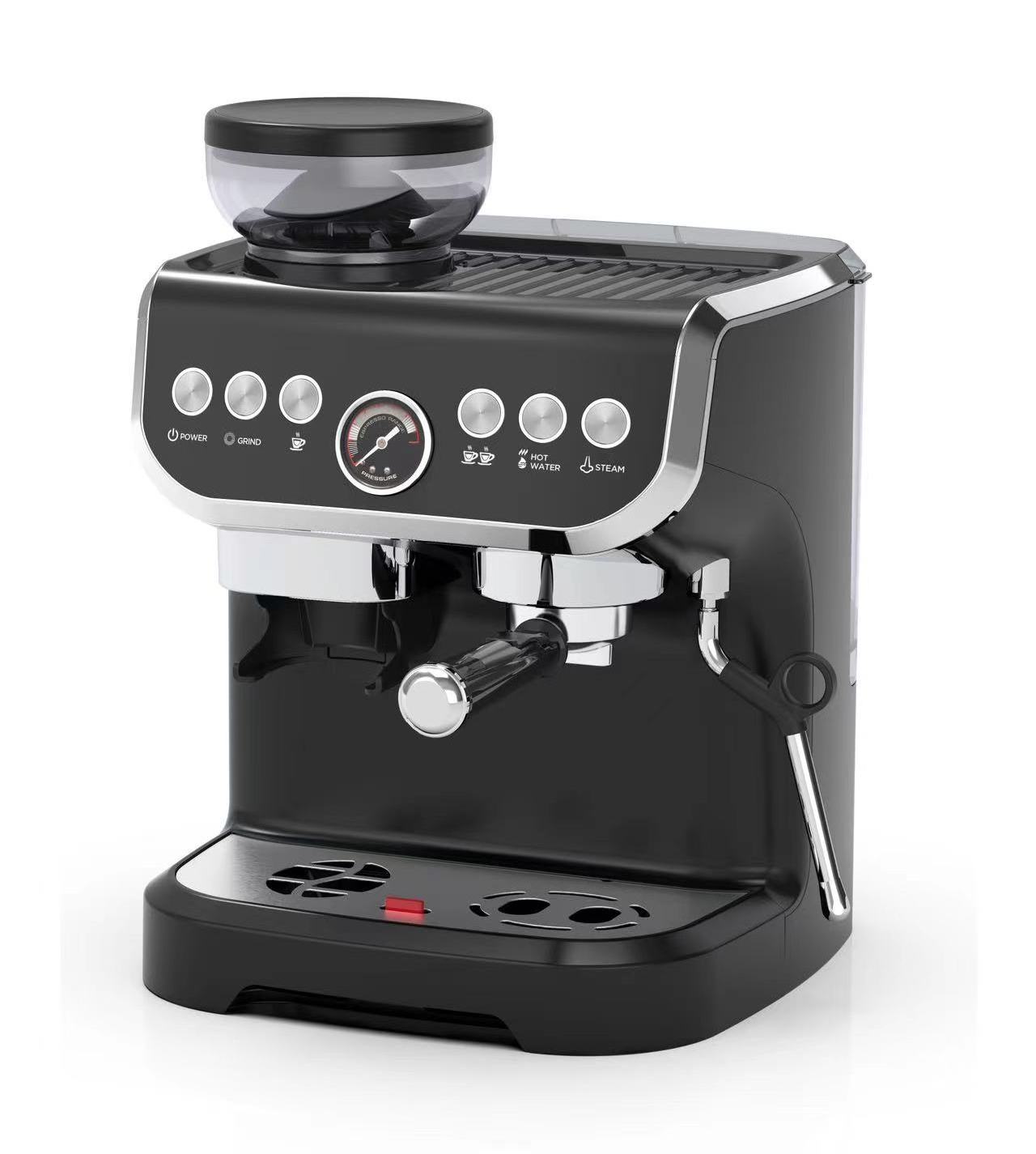 19bar Pump Italian Coffee Machine Express Espresso Coffee Maker Brushed Stainless Steel Usb Household Cappuccino Machine 2 Years