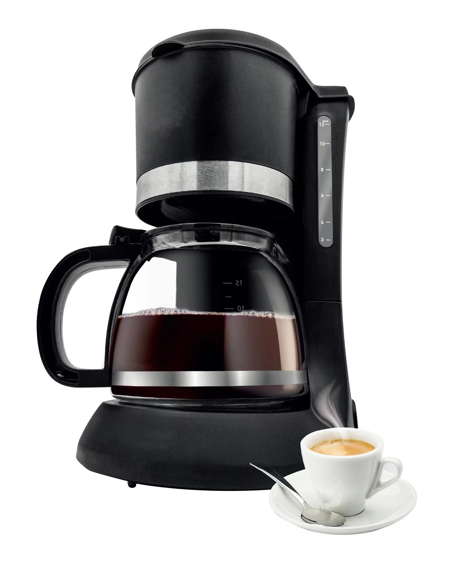 American hotel 4-6 cups 0.6L 650W automatic drip coffee makers black color drip coffee machine