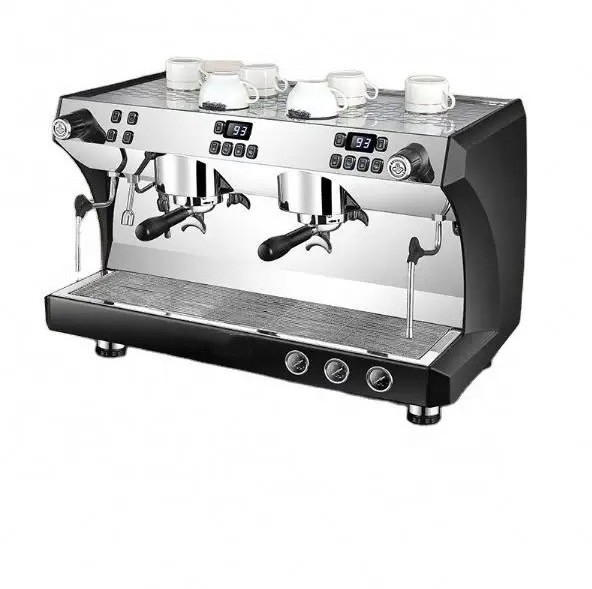 Professional Automatic Commercial Italian Coffee Maker with 2 Group Dual Boiler Espresso Coffee Machine Black 11L