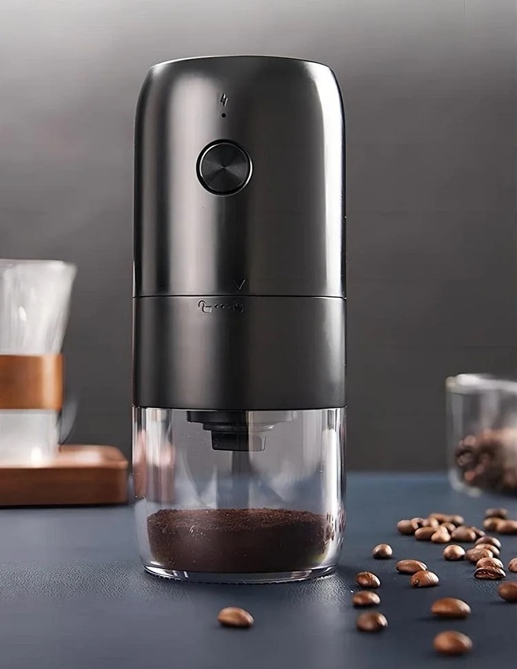 Portable Electric Burr Coffee Grinder Small Electric Rechargeable Mini Coffee Grinder 30 Usb 12v ABS Black White Molino De Cafe