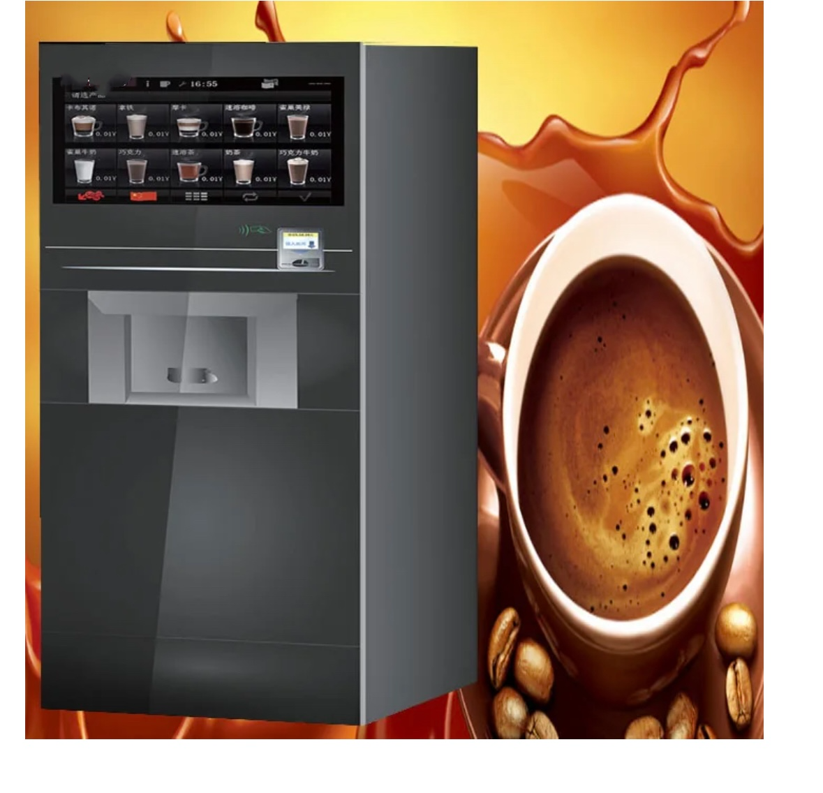 Super Full Automatic Espresso Coffee Maker hot and ice coffee vending machine for office automatic payment