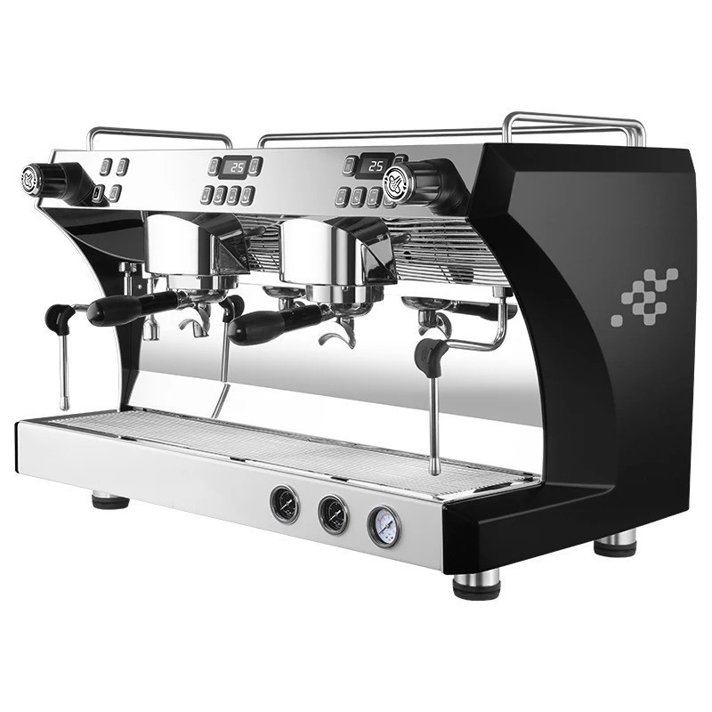 Professional Automatic Commercial Italian Coffee Maker with 2 Group Dual Boiler Espresso Coffee Machine Black 11L