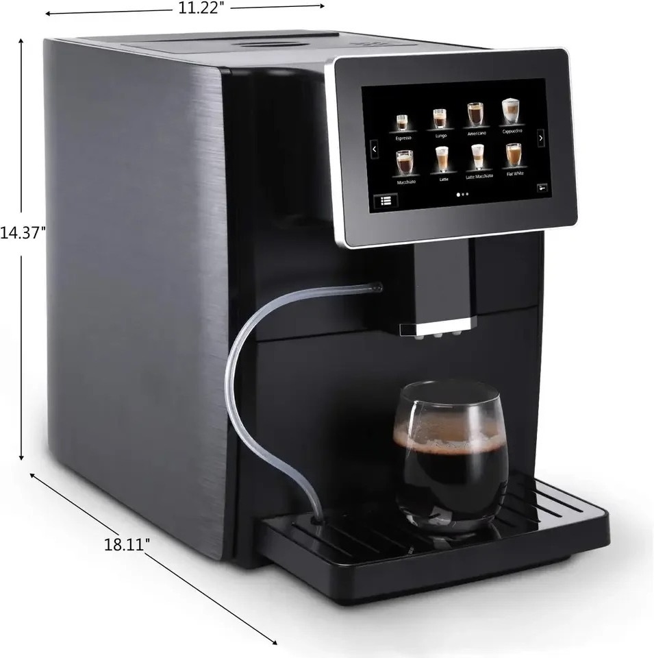 Commercial Espresso Coffee Maker Bean to Cup Full Automatic 19bar Stainless Steel Vending Machine No Electric Ltd. 1200W 50pcs