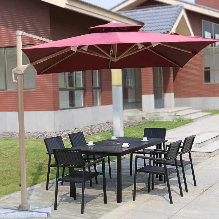 High quality outdoor garden patio metal frame marble base beach folding patio umbrella