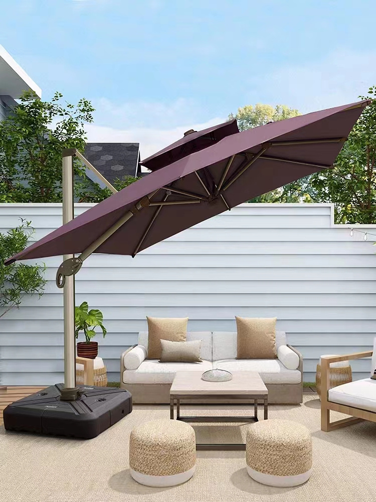 High quality outdoor garden patio metal frame marble base beach folding patio umbrella