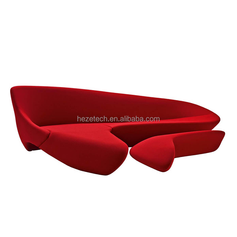 Modern leisure L-shaped corner sofa half moon leather living room furniture moon shaped system sofa