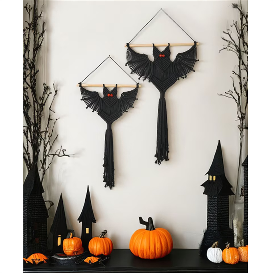 ornaments for living room and dining room small decor pieces 2024 Halloween decor Dark Wall Art Hanging Holder Bat Decorations