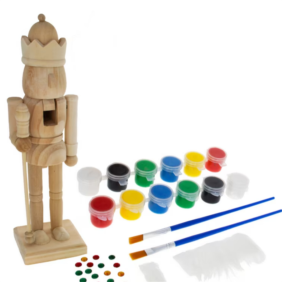 Unfinished Wooden Nutcracker DIY Craft Kit 10 Inches