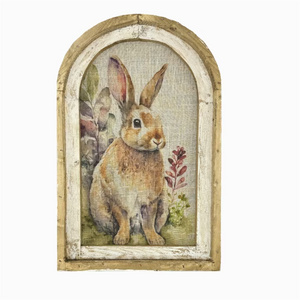 Classic Vintage American Village Style Wooden Art Wall Picture For For Living Room Decoration Rabbit Wall Art