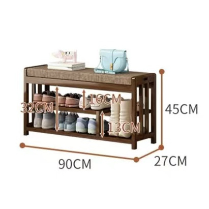 Solid Wood Multi-Functional Hall Home Rental Room Shoes Cabinet Simple Modern Coat Hat Stand with Floor Hanger for Clothes Shoes