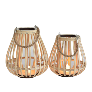 Factory customize Gourd shape wood holders lanterns & candle jars with Electronic candle for wedding camping decorative