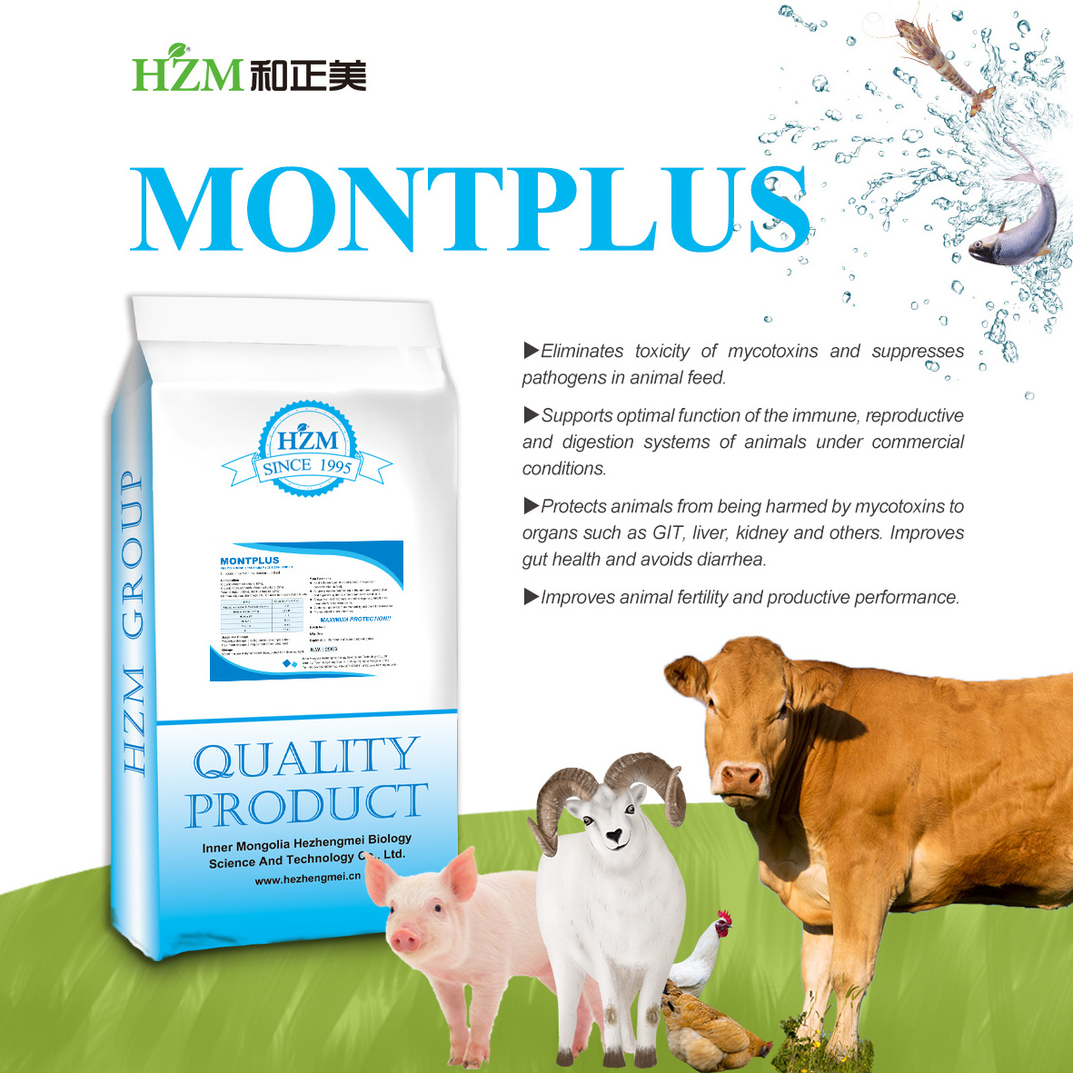 Yeast based toxin binder broad spectrum mycotoxin binder for breeding stock MONTPLUS