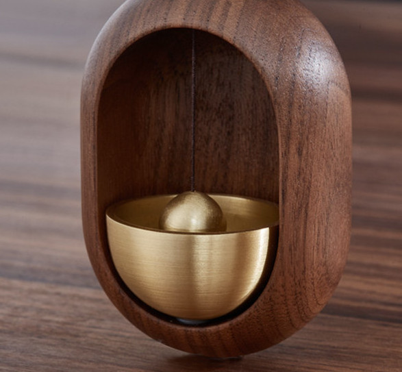 Hot Sale Custom Black Walnut Mini Acoustic Magnetic Door Bell for Home Decor