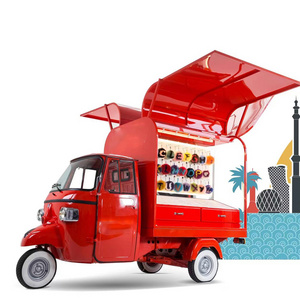 Electric Tricycle TukTuk Piaggio Ape 50 Food Truck Hot Dog Cart For Sale Street Mobile Food Cart Outdoor Kitchen Fast Food Truck