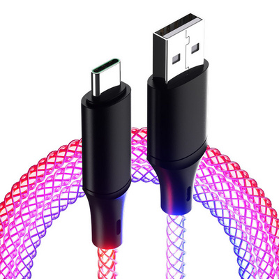 RGB Running Original Similar Quality Fast Charging Luminous Flowing Light USB Type C Data Cable For Mobile Phone Charge