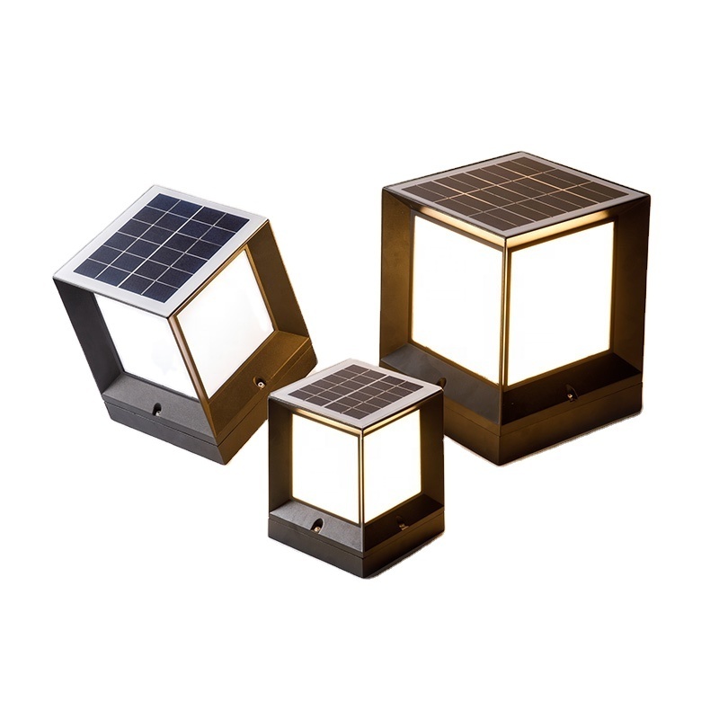 Square shape garden lighting waterproof light rechargeable backyard smart solar system solar reading wall lamp