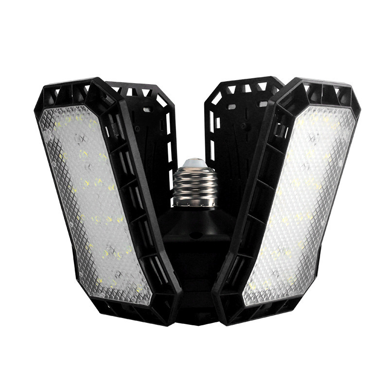 Modern black ABS AC85-265V warehouse farmhouse lighting lamp caged chandelier ceiling bulbs folding fixture led fan light