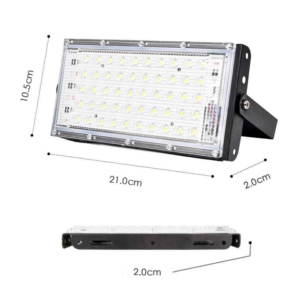 Commercial Outdoor IP66 Waterproof 50W LED Flood Lights slim portable SMD 2835 Floodlight