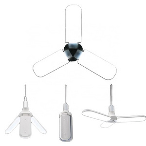 Factory direct sales multifunction e27 45w adjustable four leaves foldable decorative lighting smart ceiling fan light