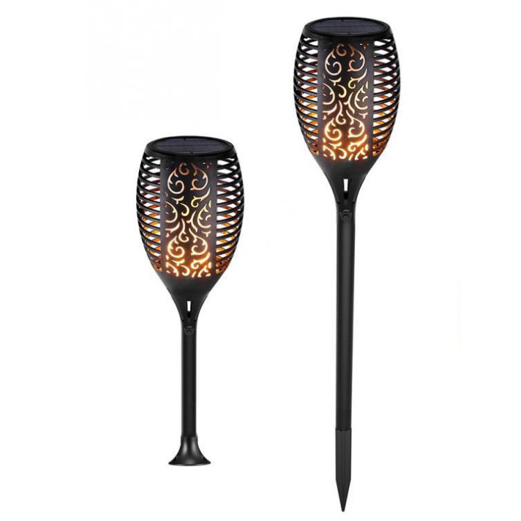 96LED Solar Tiki Torches Flame Lights Dance Fire Mini Solar Powered Outdoor Garden Path Torch Stake Lamps