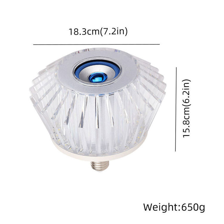 Touch control music app played E27 B22 PMMA material led bulbs round bedroom dining room modern colorful crystal lamp