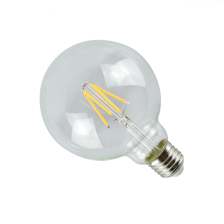 Energy saving power saving low price LED bulb E27 screw high lumen full power ultra bright transparent 10w G95 led filament bulb