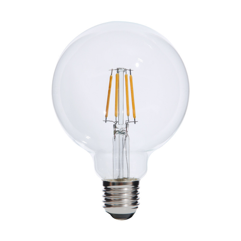 Energy saving power saving low price LED bulb E27 screw high lumen full power ultra bright transparent 10w G95 led filament bulb