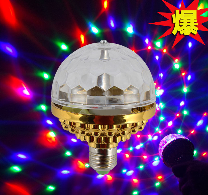 Battery operated single led bulb christmas party crystal disco light electronic colors bedroom shape led bulb