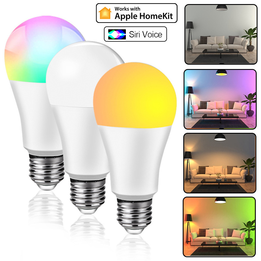 Apple homekit app wifi voice remote control multi-function timers light RGB dimming color adjustment smart led bulb