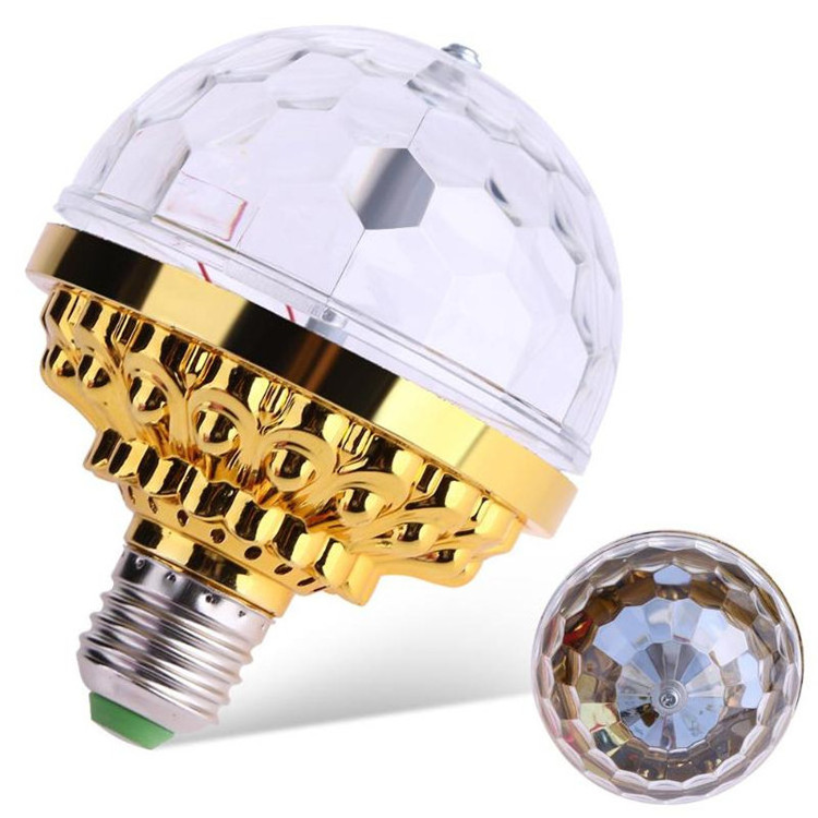 Battery operated single led bulb christmas party crystal disco light electronic colors bedroom shape led bulb