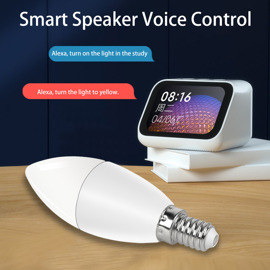 Modern multifunction festival holiday E14 color changing voice control timer switch phone app wifi smart light bulb