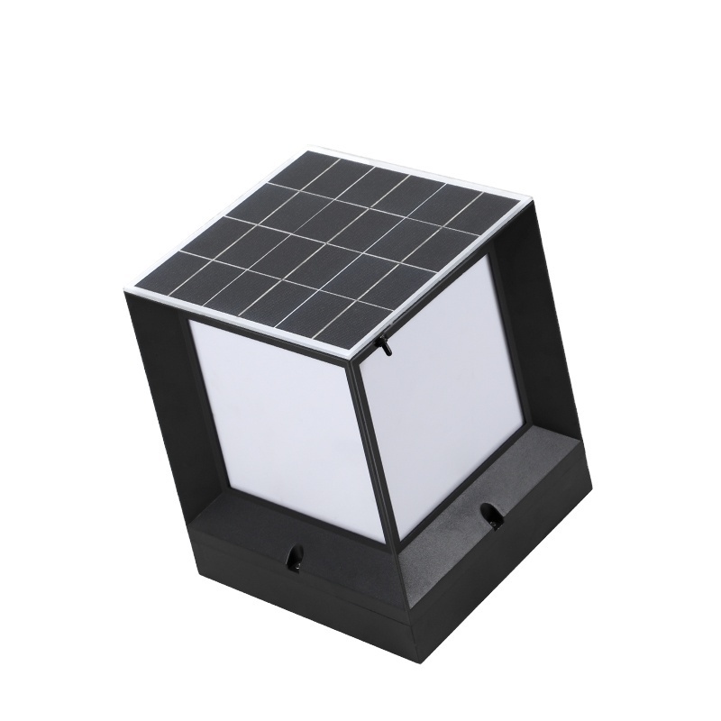 Square shape garden lighting waterproof light rechargeable backyard smart solar system solar reading wall lamp