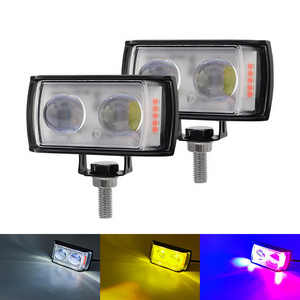 Factory direct sales electric vehicle LED spotlight off road vehicle lens 3000k 6000k two color red blue flash motorcycle light