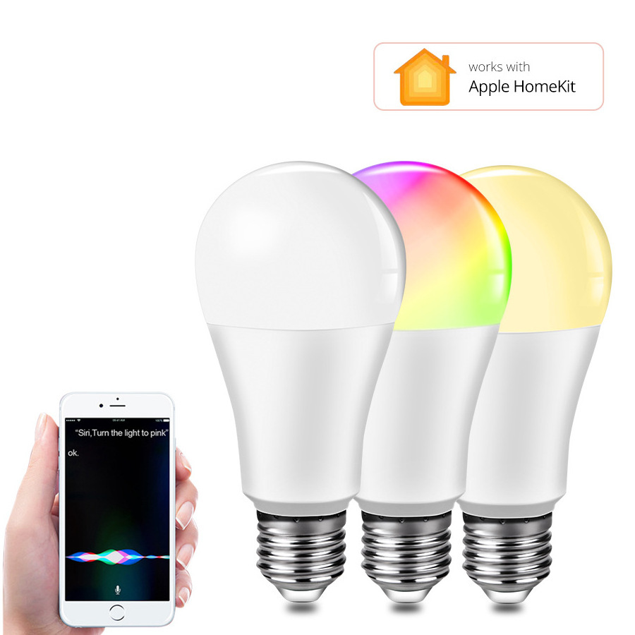 Apple homekit app wifi voice remote control multi-function timers light RGB dimming color adjustment smart led bulb