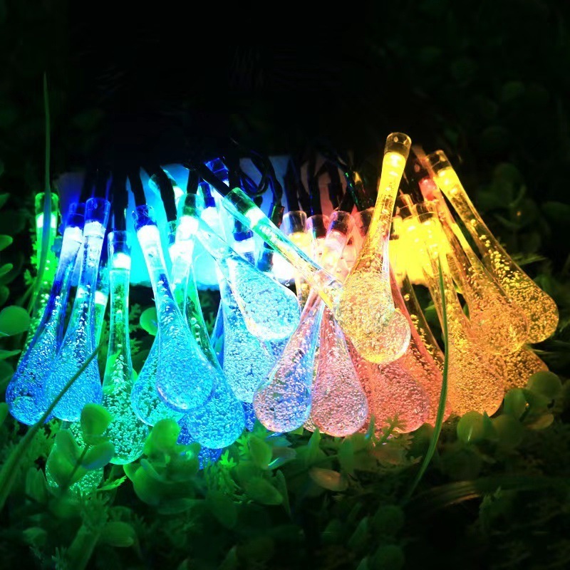 5 meter 20 lights led factory price outdoor holiday decor light wholesale romantic solar power water drop string lights