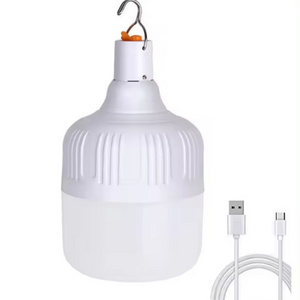 USB rechargeable LED light bulbs battery operated emergency bulb power outage wireless home outdoor dimming 50w hanging lamp