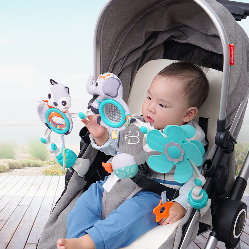 Baby Infant Hand Bell Rattles Hanging Bed Safety Seat Rabbit Music Plush Toys Multifunction Stroller Toy