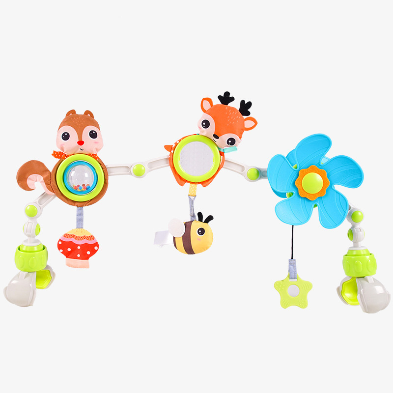 Baby Infant Hand Bell Rattles Hanging Bed Safety Seat Rabbit Music Plush Toys Multifunction Stroller Toy