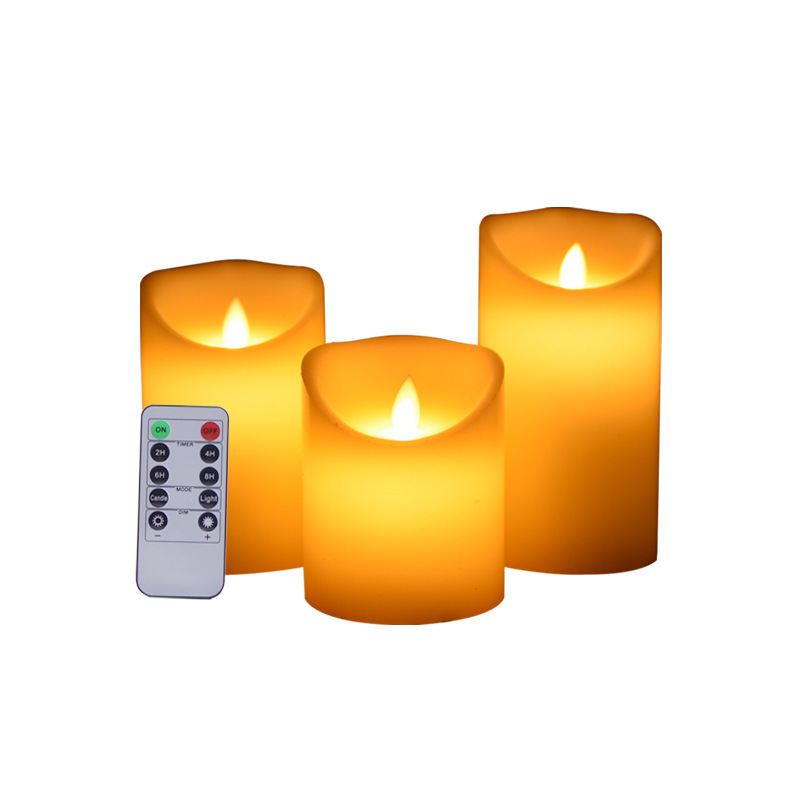 Home Decoration Flameless Led Scented Wax Candle with Remote Control Christmas White Light PVC Box Holiday FCC-SDOC