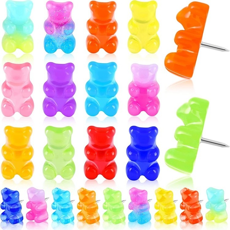 30pcs Cute Little Bear Thumbtack Push Pins for Notice Board Cork Board Paper Photo Wall Studs Pins