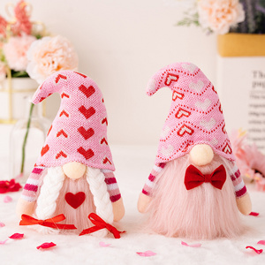 Pink Love Faceless Gnomes Plush Valentine Heart Doll Decoration Anime Plush Toys Rudolph And Me Ornament