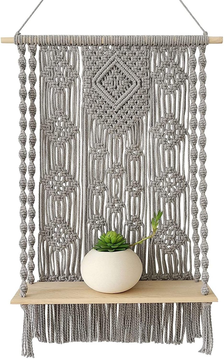 Home Decoration Macrame Wall Hanging Shelf indoor outdoor Macrame Boho Wall Art Decor Rope Plant Hanger