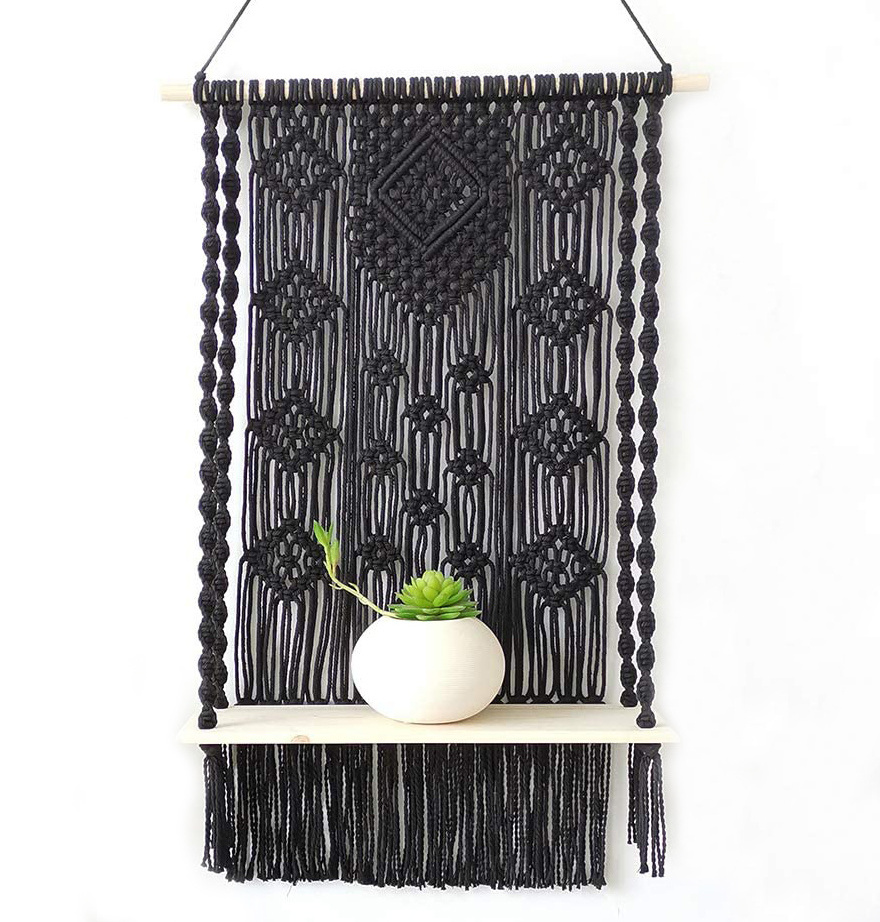 Home Decoration Macrame Wall Hanging Shelf indoor outdoor Macrame Boho Wall Art Decor Rope Plant Hanger