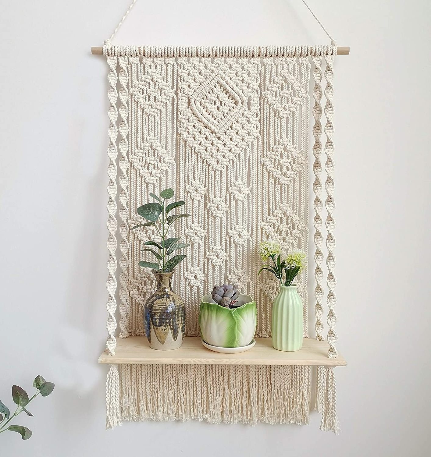 Home Decoration Macrame Wall Hanging Shelf indoor outdoor Macrame Boho Wall Art Decor Rope Plant Hanger